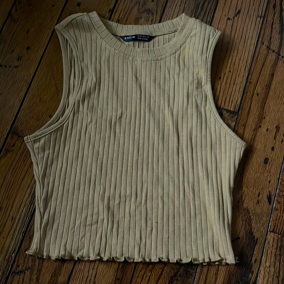size XS SHIEN beige tank top crop top - Picture 1 of 4